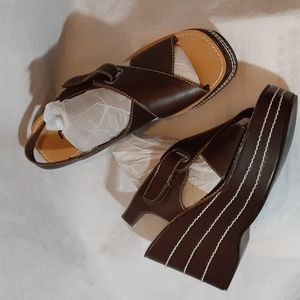Me Too Y2K Womens 9 Shoes Brown Leather Platform Sandals